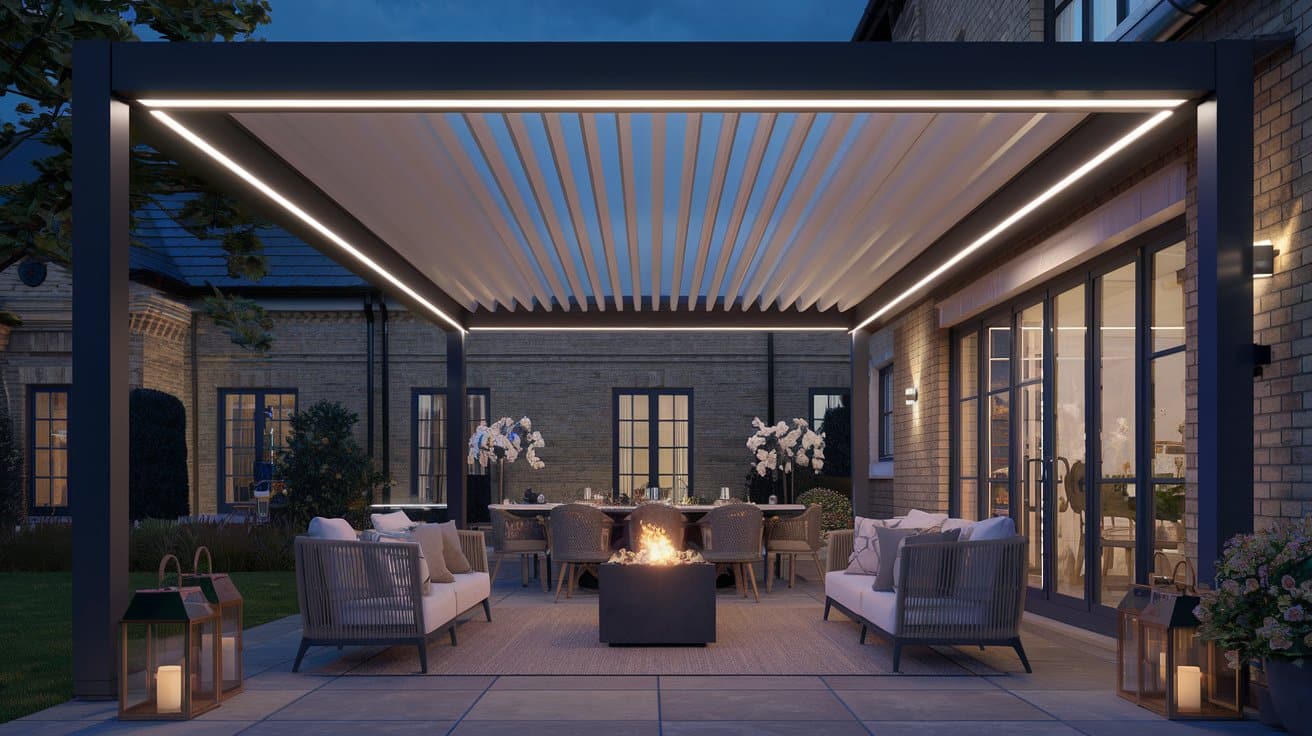 Retractable Roofs with LED Lighting for Night Use