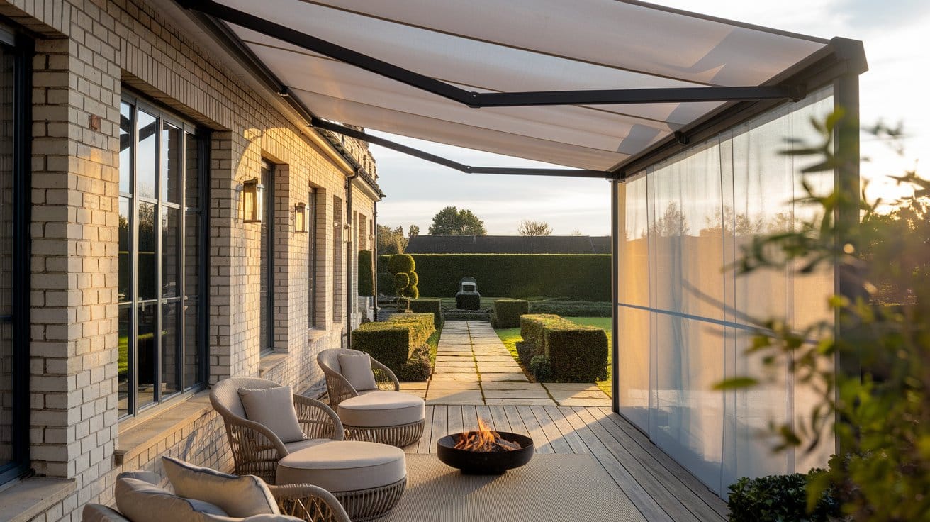 Wind Protection with Vertical Drop Awnings