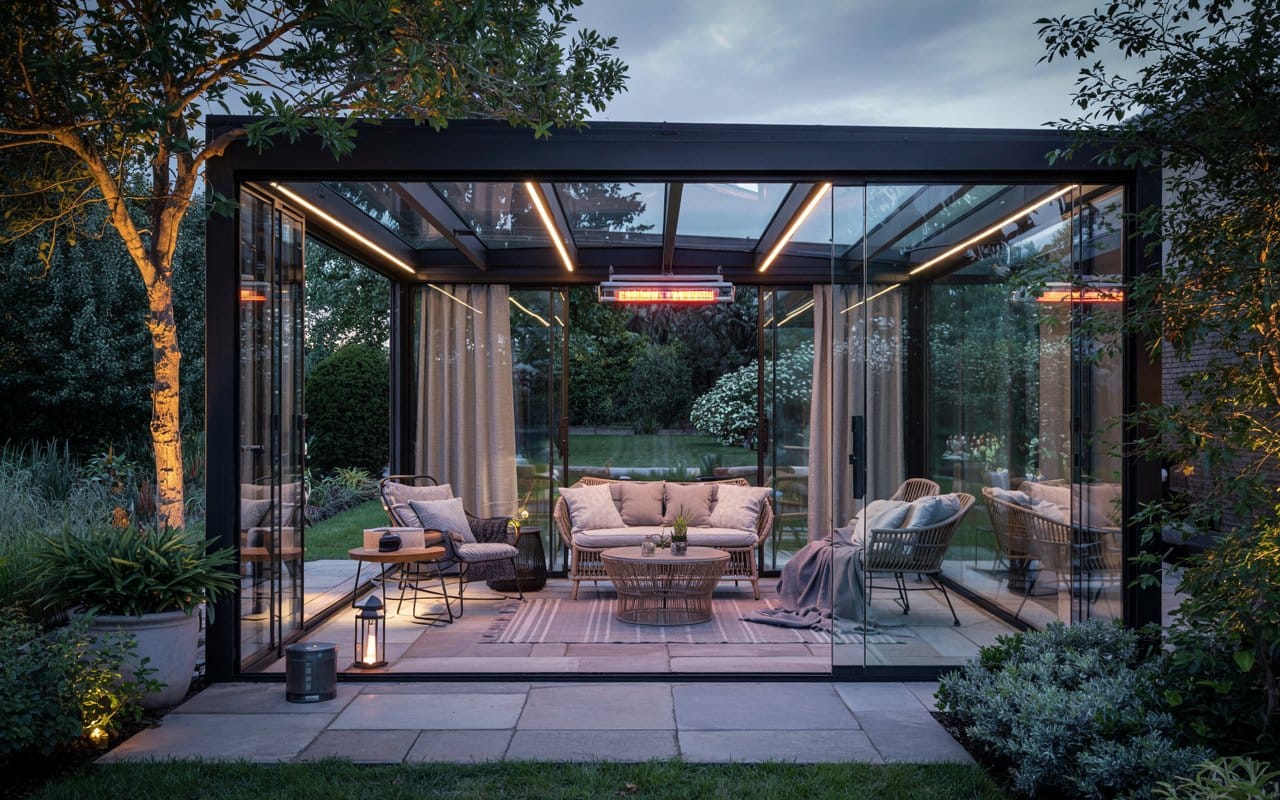 Add LED Lighting, Heating, and Privacy to Your Frameless Glass Roof